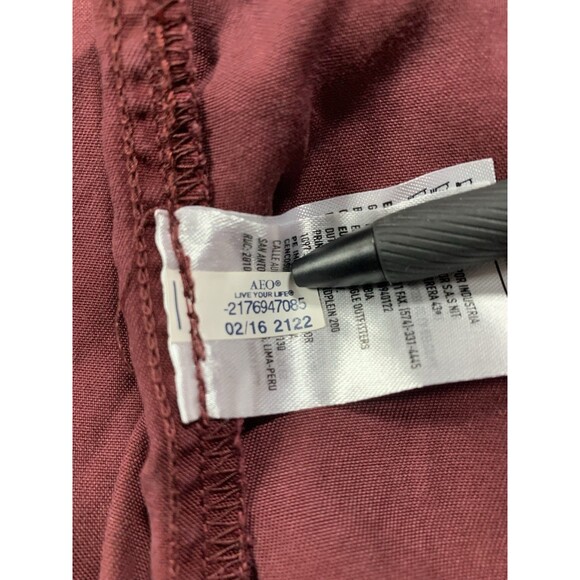 American Eagle Women’s Fall Spring Jacket Chambray Zip Pockets Burgundy Size M - Picture 7 of 7